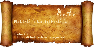 Miklóska Alfréd névjegykártya